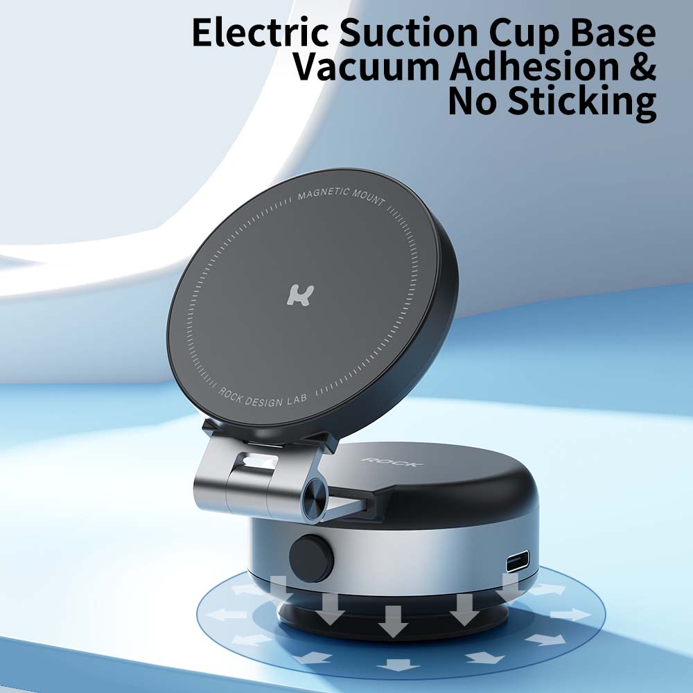 Electric Suction Cup Magnetic Magsafe Car Phone Holder Stand