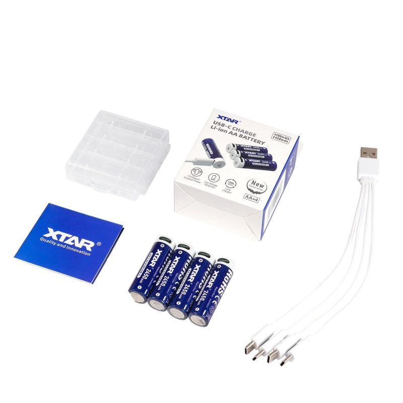 1.5V AA 2450mAh USB-C Li-ion Rechargeable Battery 4 Pcs