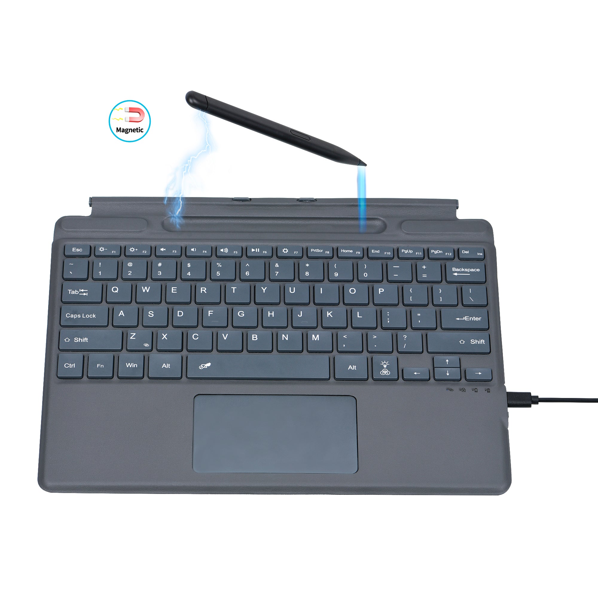 Slim Microsoft Surface Pro 8 / Pro X Bluetooth Keyboard With Trackpad Rechargeable