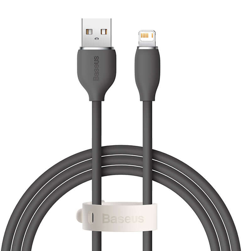 Baseus USB to Lightning Charging Cable 2.4A Jelly Liquid Silica Gel - black