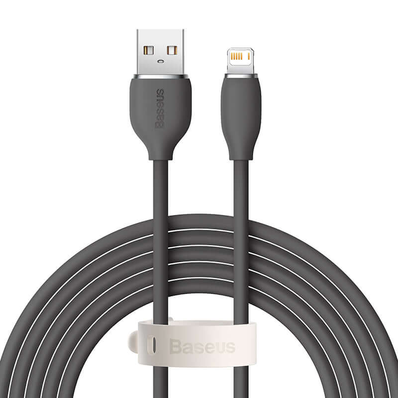 Baseus USB to Lightning Charging Cable 2.4A Jelly Liquid Silica Gel - black