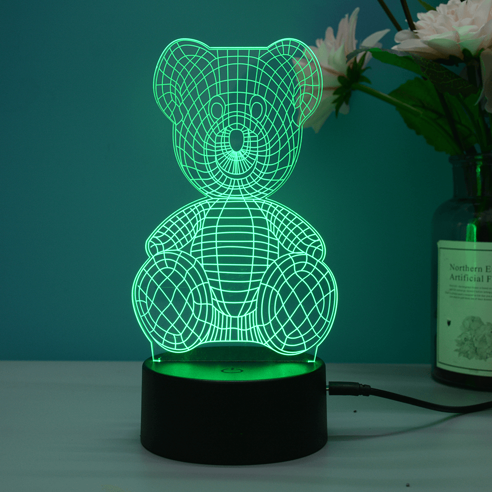 Led Night Light 3D Creative 7 Colours Lamp Xmas Gift