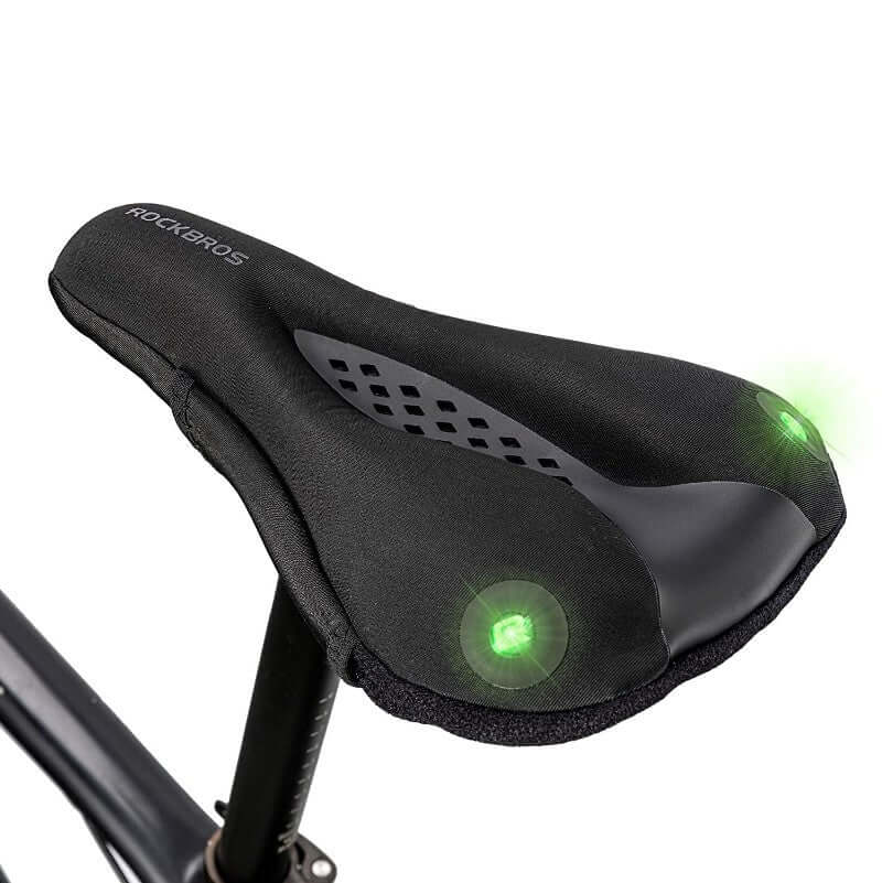 Bicycle Cycling Saddle Cover with Rear Light Taillight Breathable Comfortable Seat Cushion