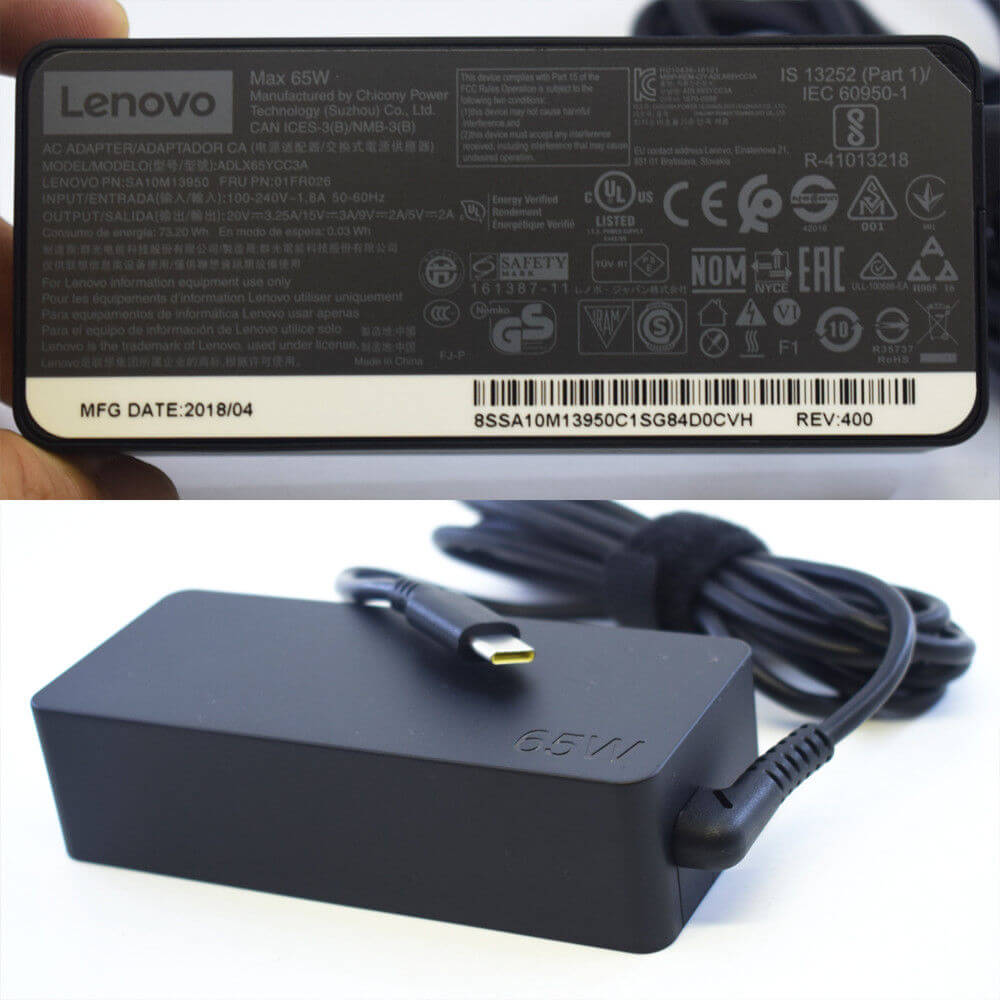 Lenovo 65W 20v 3.25a USB-C Type-C ADLX65YLC3A Yoga 5 pro 720 910 Adapter