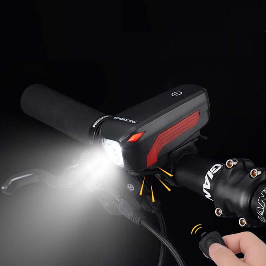 Cycling Bicycle Front headlight with 140db Bell speaker Front light