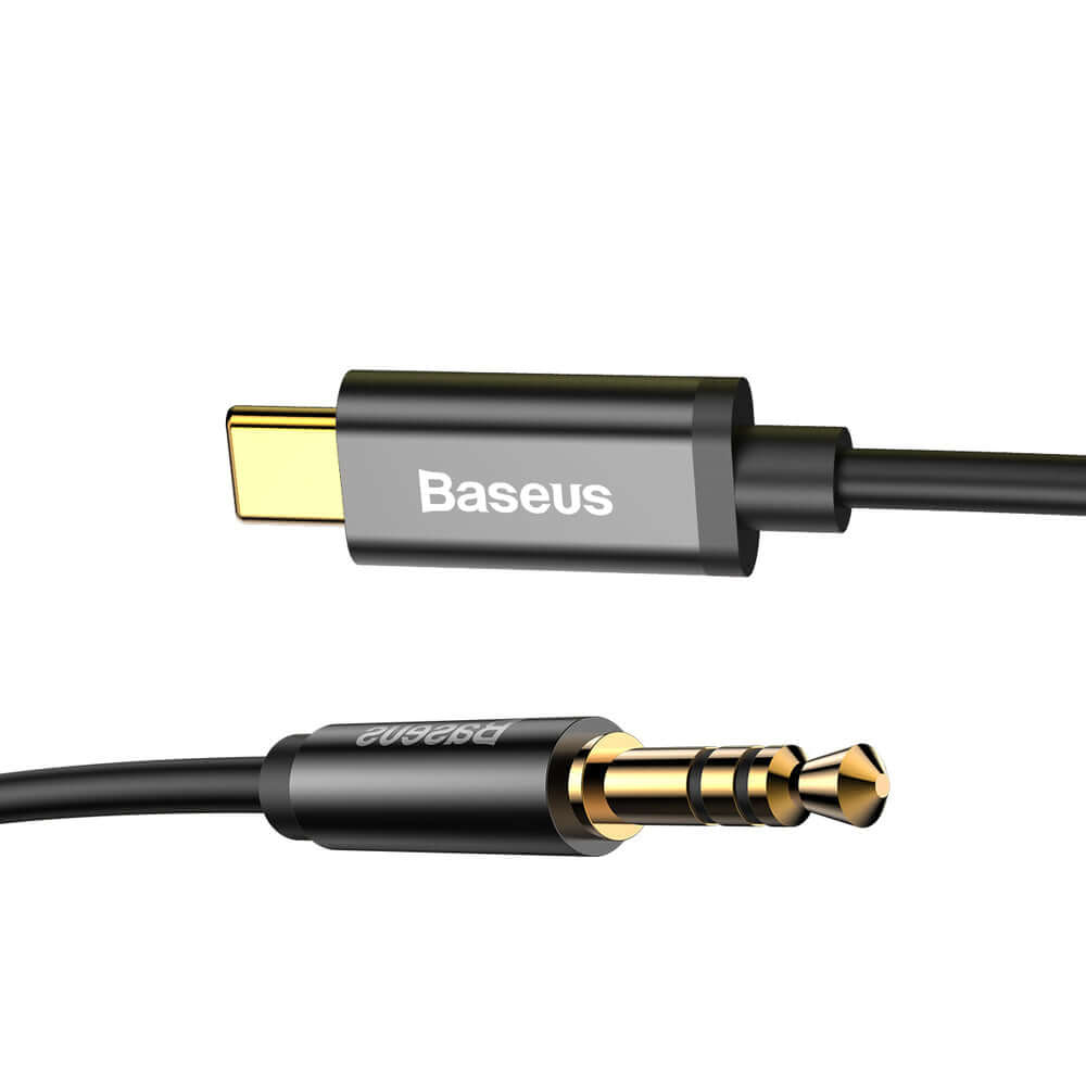 Type C/ USB C to 3.5mm Aux Jack Audio Cable 1.2m Black