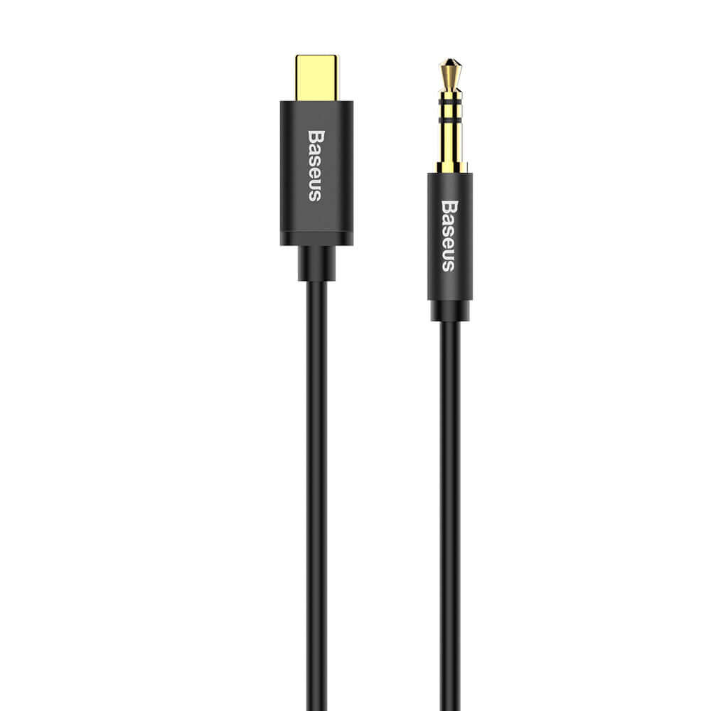 Type C/ USB C to 3.5mm Aux Jack Audio Cable 1.2m Black