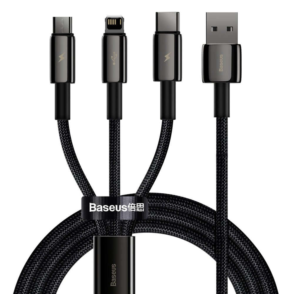 3 in 1 USB To Apple Micro Type-C Multi 3.5A Fast Charging Cable 1.5M