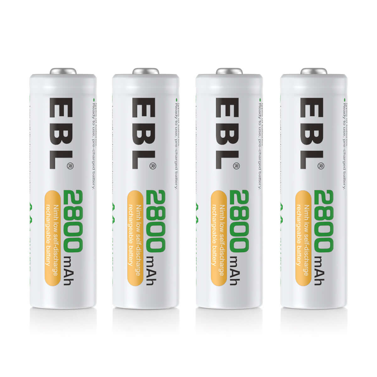 High Capacity AA Rechargeable Battery 1.2V 2800mAh Ni-MH 4 Pack CE Certified