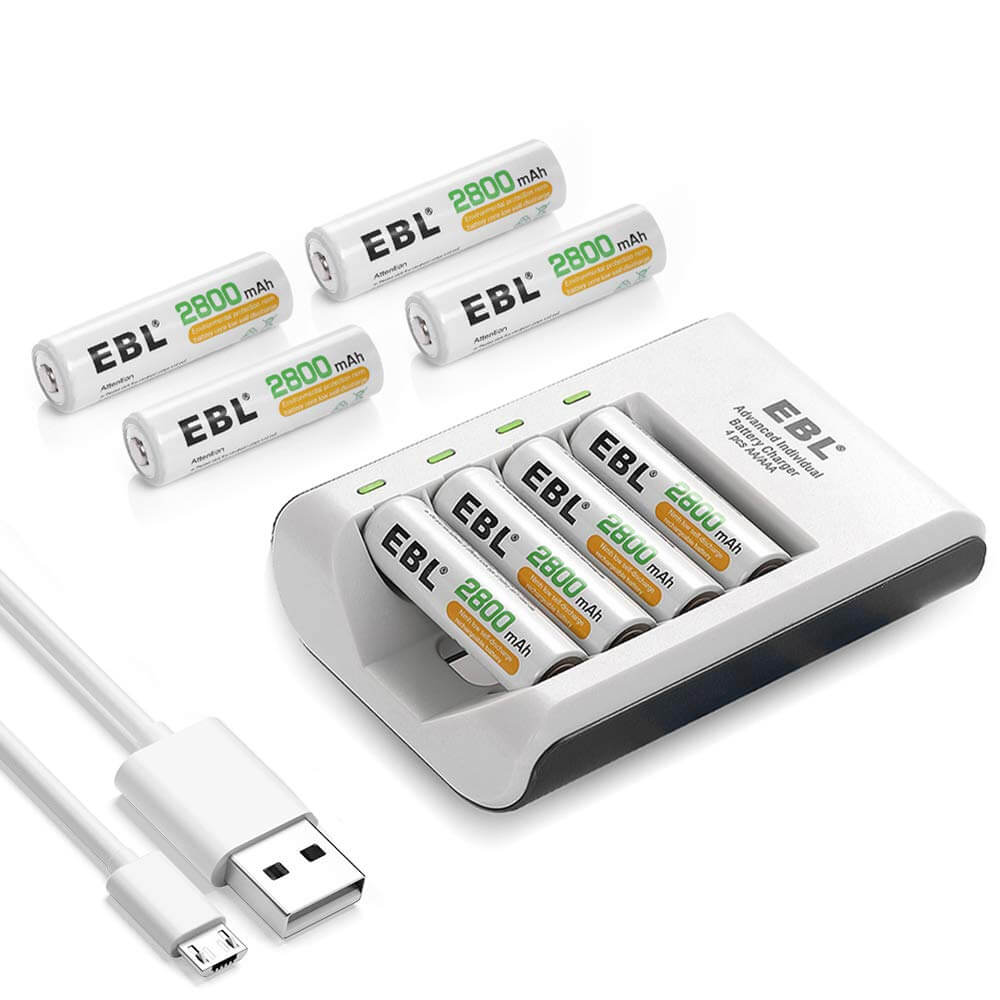 EBL® 4 Slot Individual AA AAA Ni-MH Ni-CD Rechargeable Battery Charger Adapter