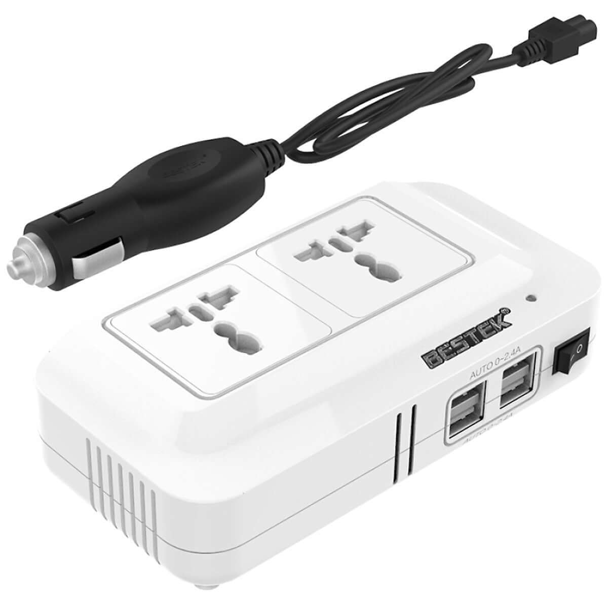 Laptop Macbook Car Charger Power Inverter DC 12V AC 220V 200W with 4 Ports USB