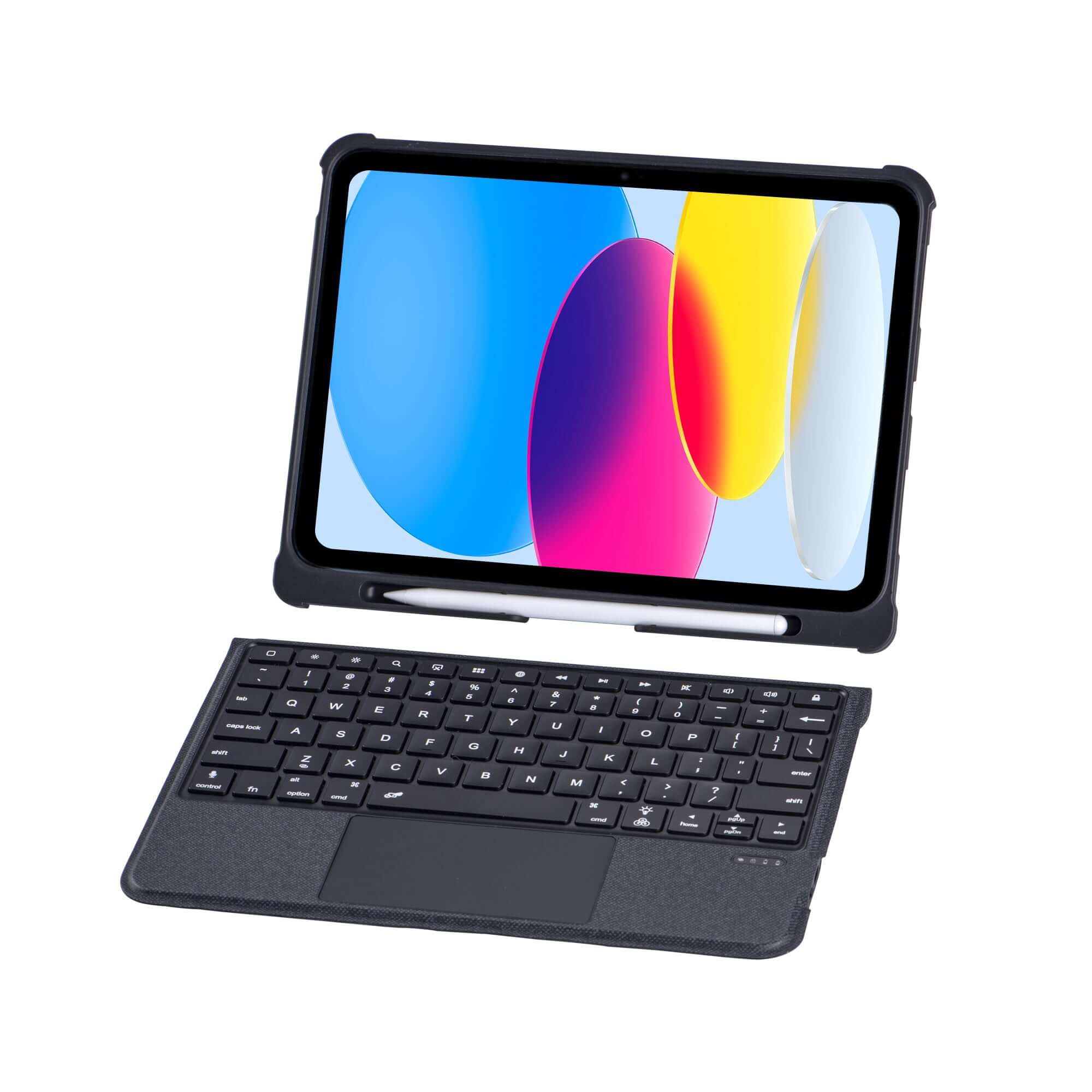 iPad 10th 10.9" 2022 Backlit Bluetooth keyboard with Trackpad Detachable stand case