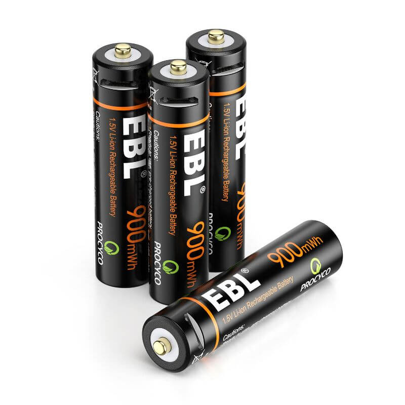 4 Packs 1.5V AAA Lithium Li-on Batteries USB Rechargeable with 4 in 1 USB Cable