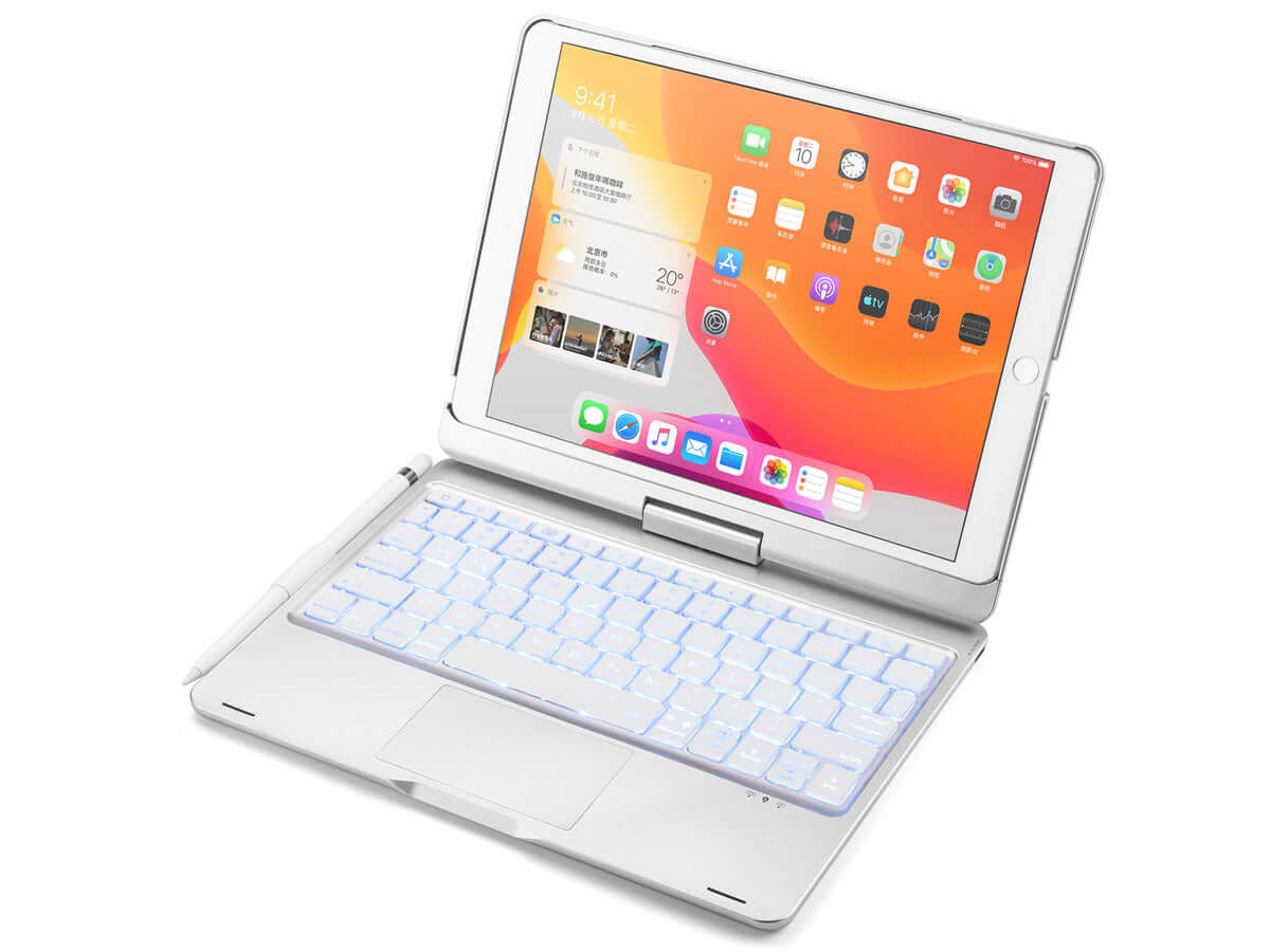 iPad 9th 8th 7th 10.2" 2021 2020 2019 360 Rotatable Backlit Bluetooth Keyboard