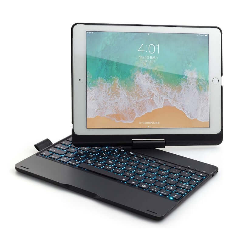 iPad 6th 5th Pro 9.7" Air 1 / 2  Bluetooth Keyboard 360° Rotatable with Backlit