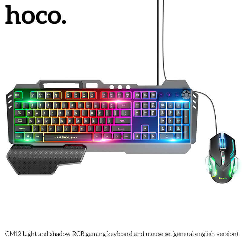 Gaming Mechanical Keyboard Mouse Set Comb 108 Keys With RGB LED Backlit