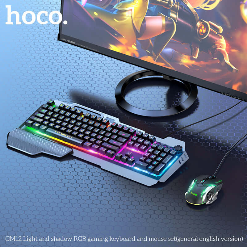 Gaming Mechanical Keyboard Mouse Set Comb 108 Keys With RGB LED Backlit