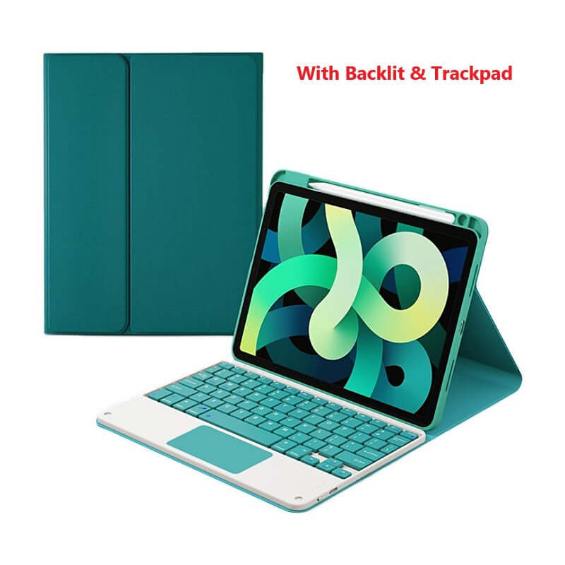 iPad 10.2 10.5 inch backlit and trackpad bluetooth keyboard with foldable Case