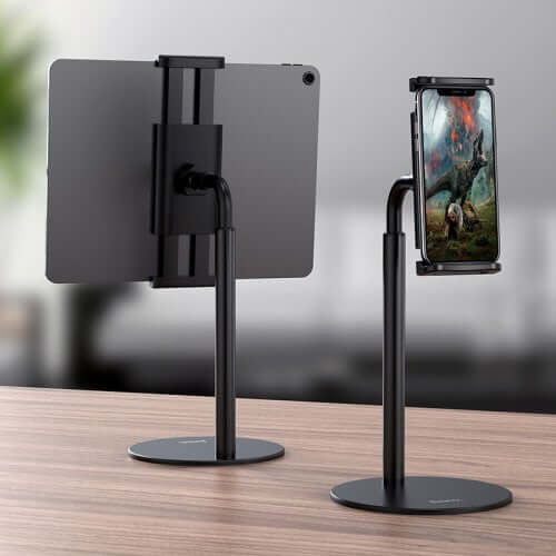 4.7-11 inches Mobile Phones iPad and Tablet PC Desktop Metal Stand Holder-Black