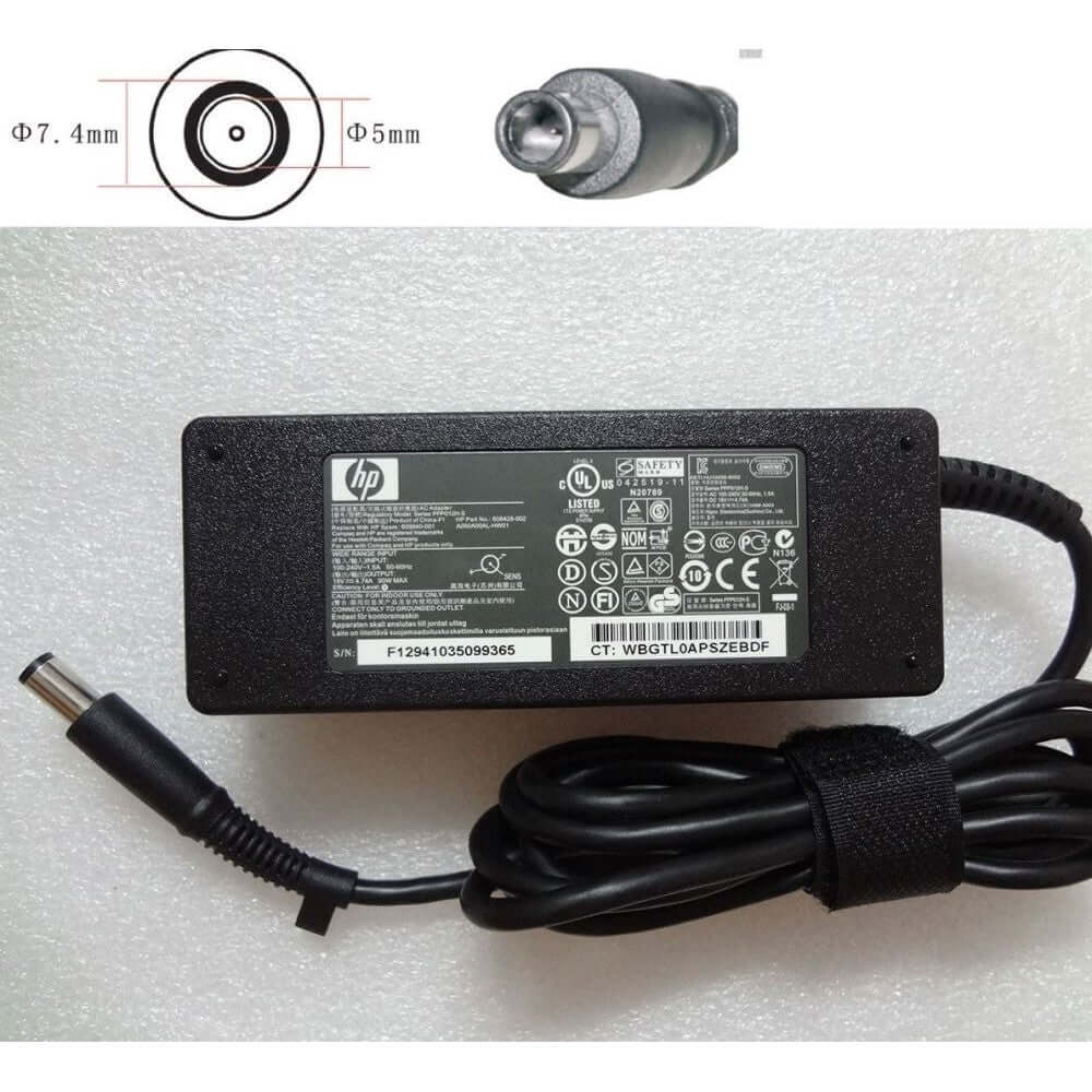 90W HP Smart pin 19V 4.74A 7.4X5.0mm Adapter dv4 dv6 cq60 4530s 8540p