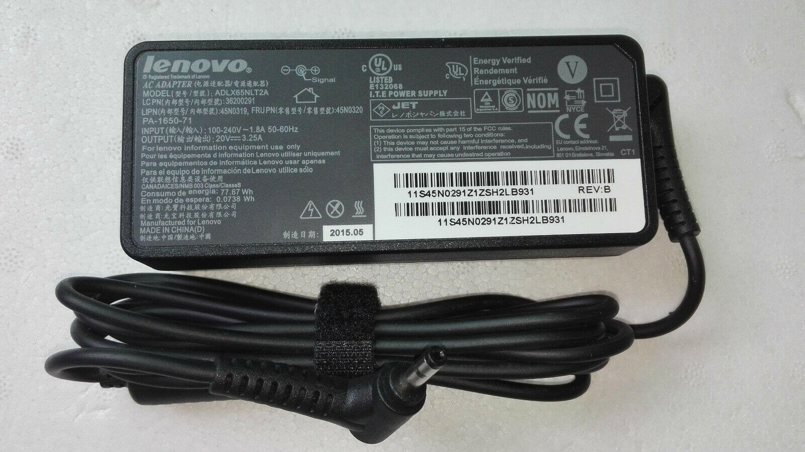 Lenovo Ideapad 20V 3.25A 65W 4.0mm*1.7mm 100-15IBY 80MJ Power Adapter