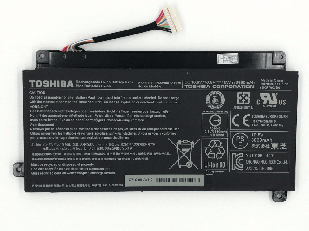 Toshiba Satellite PA5208U-1BRS E45W P50W P55W Chromebook CB30 CB35 battery