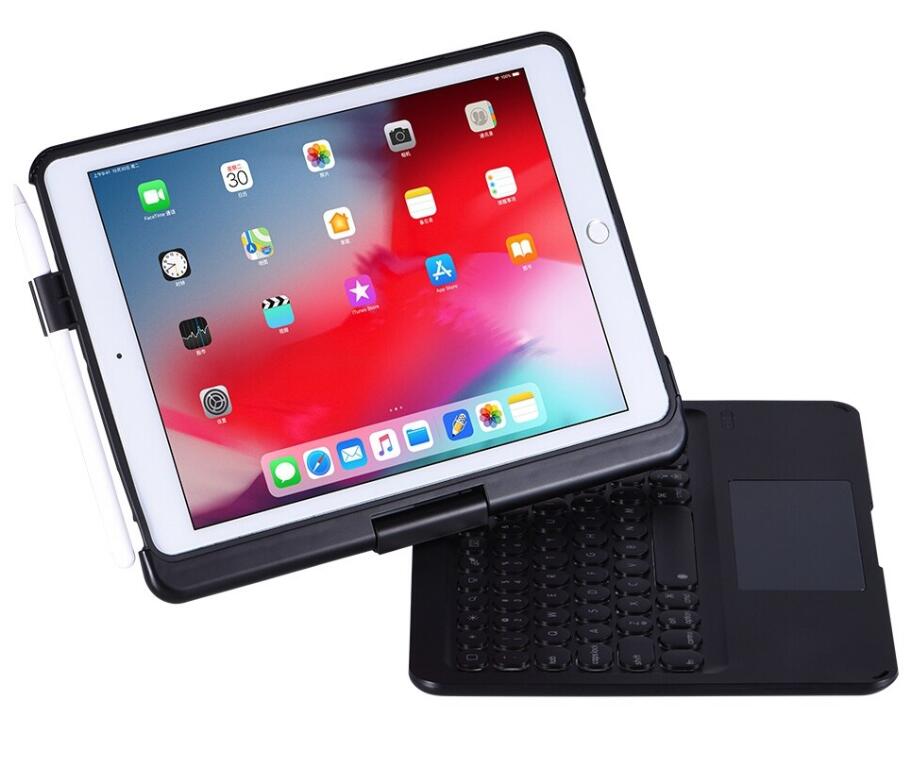 iPad 7th/8th/9th 10.2 inch iPad Air 3/Pro 10.5 360 Rotating Led Backlit Bluetooth Touchpad Keyboard