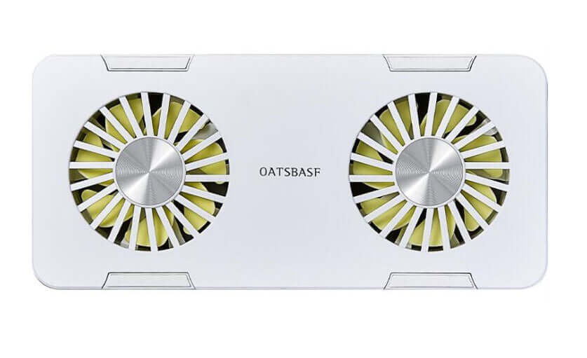 Laptop Desk Foldable Stand Cooling Fan with LED Lights-White
