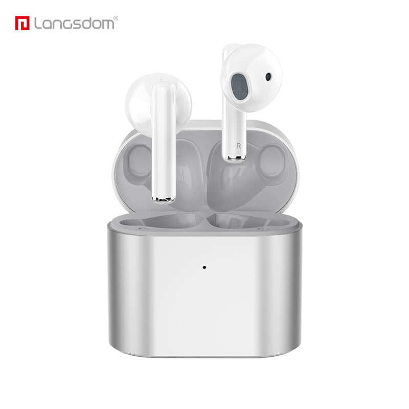 TWS Wireless Bluetooth Earphone Headset with Metal charging Box