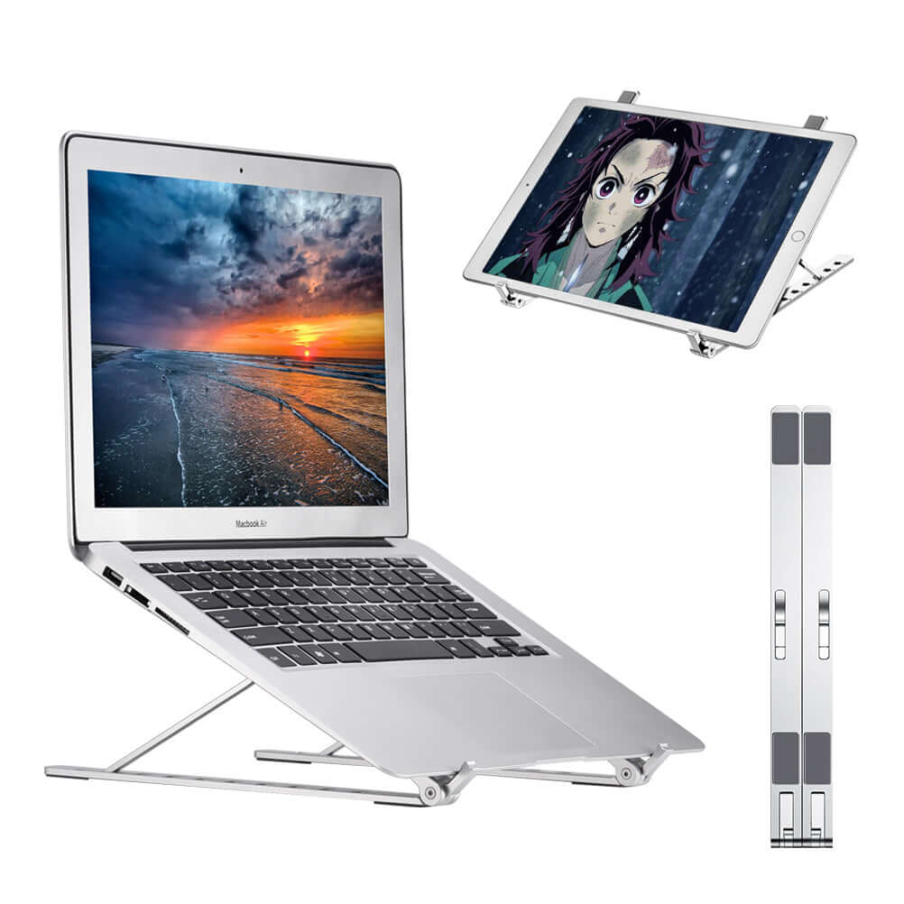 Aluminum Alloy Laptop Stand Desktop Notebook Tablet Holder Adjustable Foldable